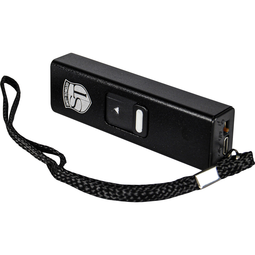Slider 40 million volt stun gun flashlight 4.9 milliamps Black view 4